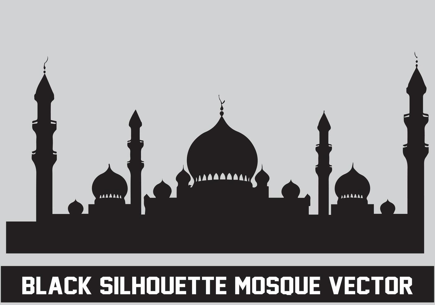 Mosque silhouette black color for islamic design vector