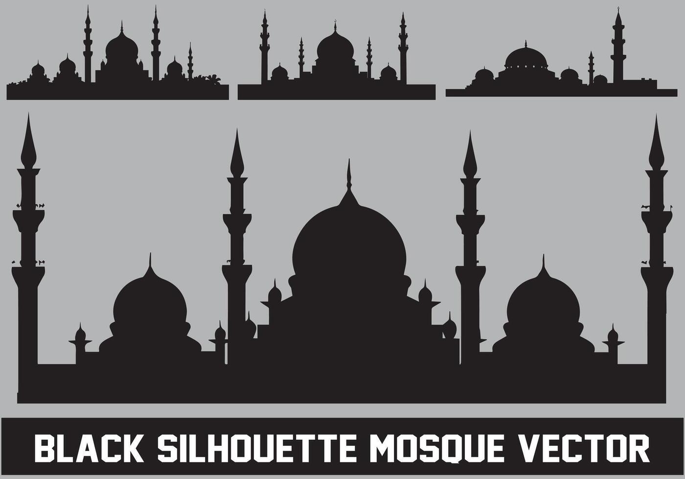 mezquita silueta haz blanco antecedentes vector