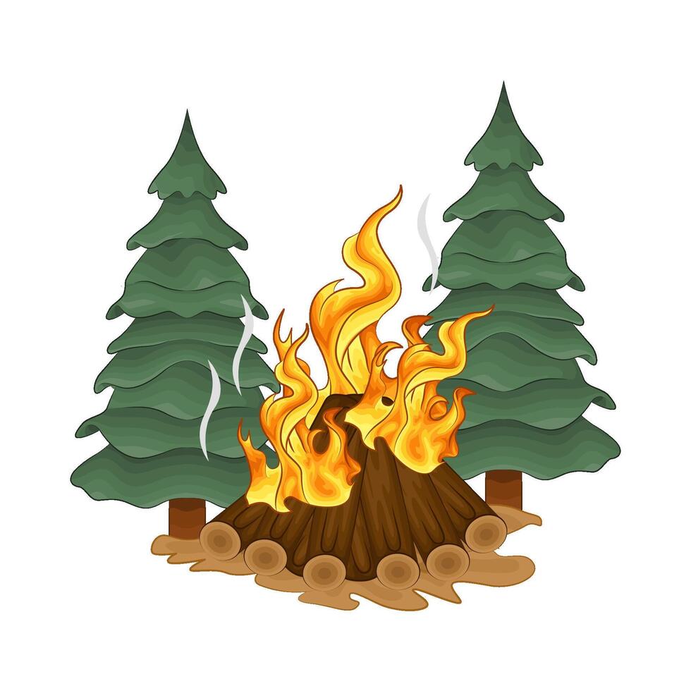 Illustration of bonfire vector