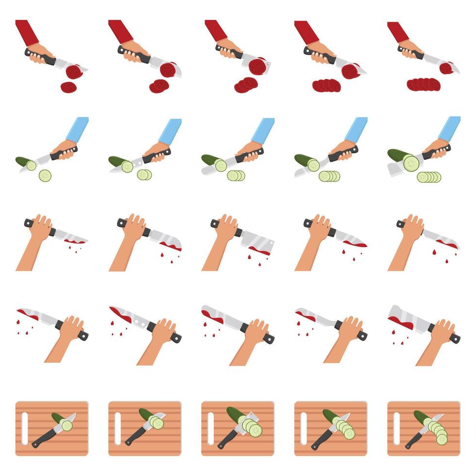 Illustration of knife pack vector