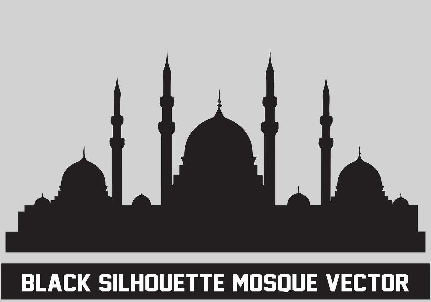 Mosque Black Silhouette Icon Illustration for islamic Element vector