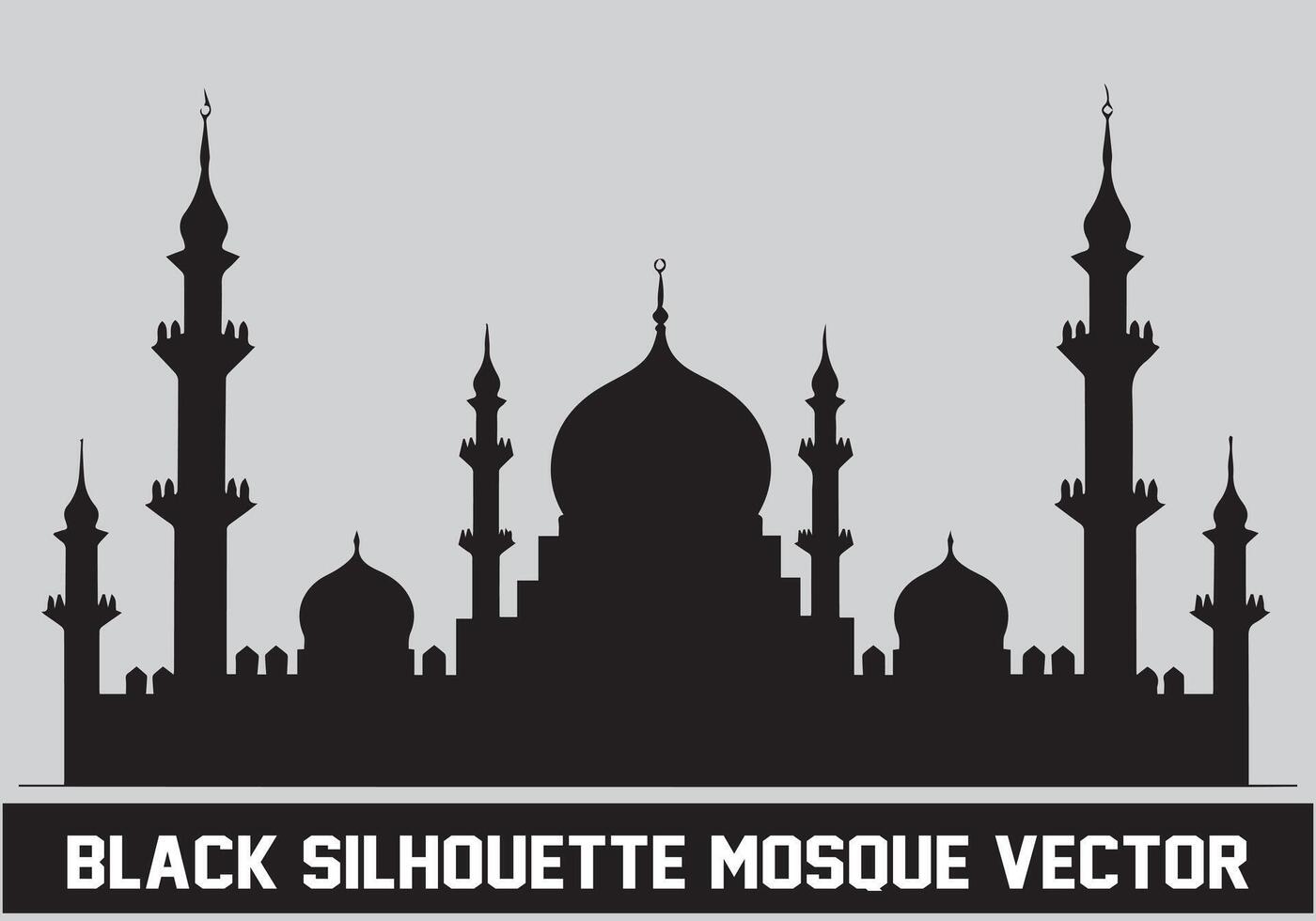 mezquita negro silueta icono ilustración para islámico elemento vector