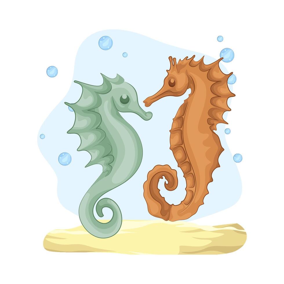 Illustration of seahorse vector