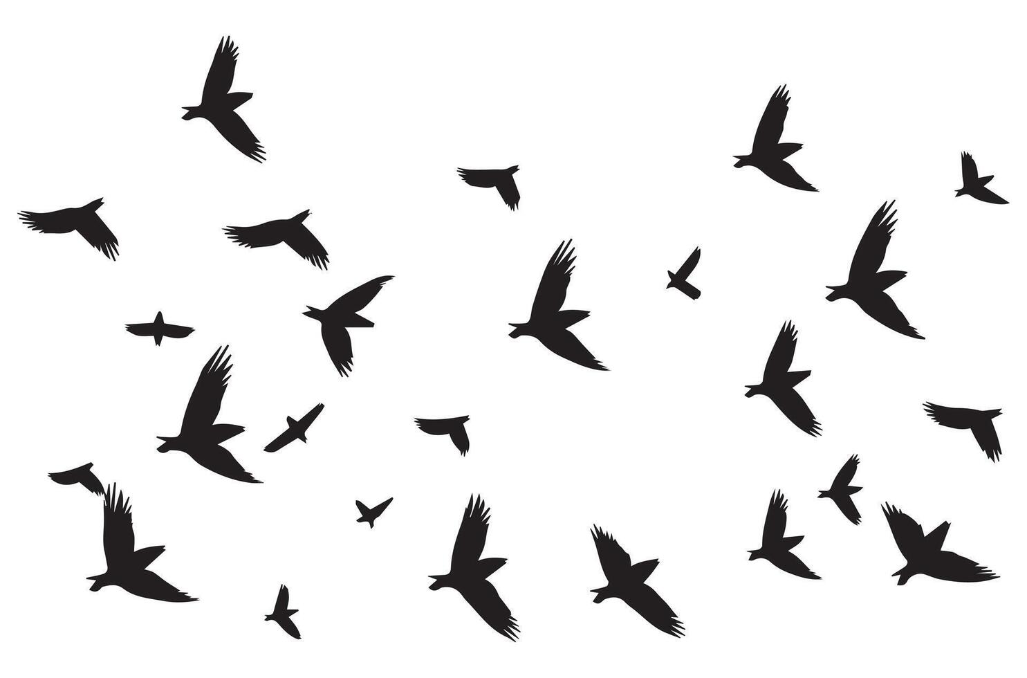 volador aves silueta conjunto volador aves icono conjunto conjunto de volador aves siluetas vector