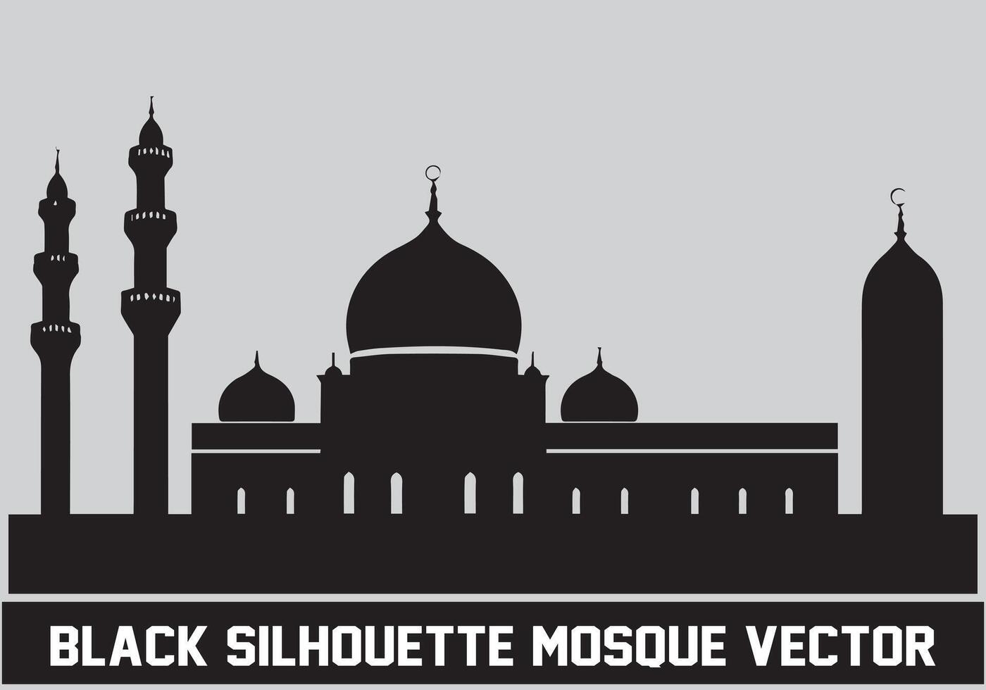 Mosque Black Silhouette Icon Illustration for islamic Element vector