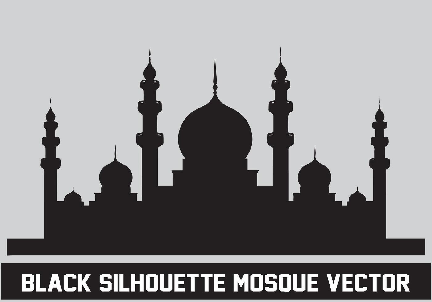 Mosque Black Silhouette Icon Illustration for islamic Element vector