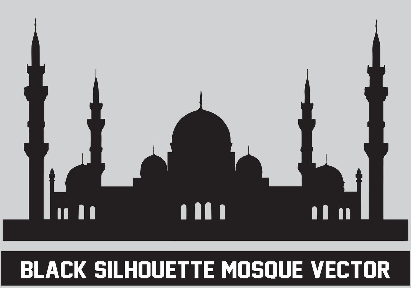 Mosque silhouette bundle white background vector