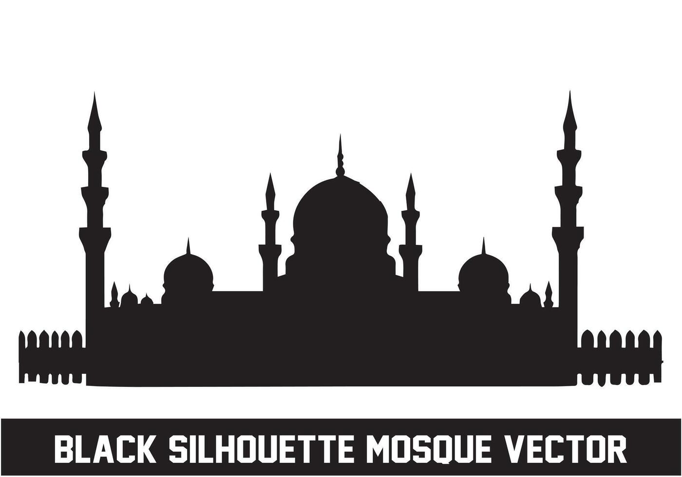 Mosque silhouette bundle white background vector