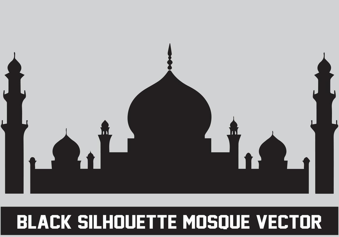 Mosque silhouette black color for islamic design vector