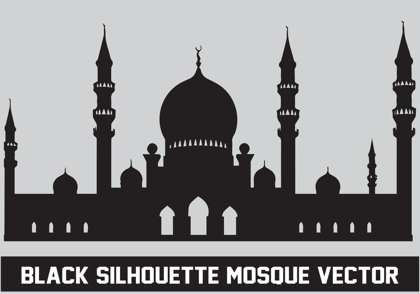 mezquita silueta haz blanco antecedentes vector