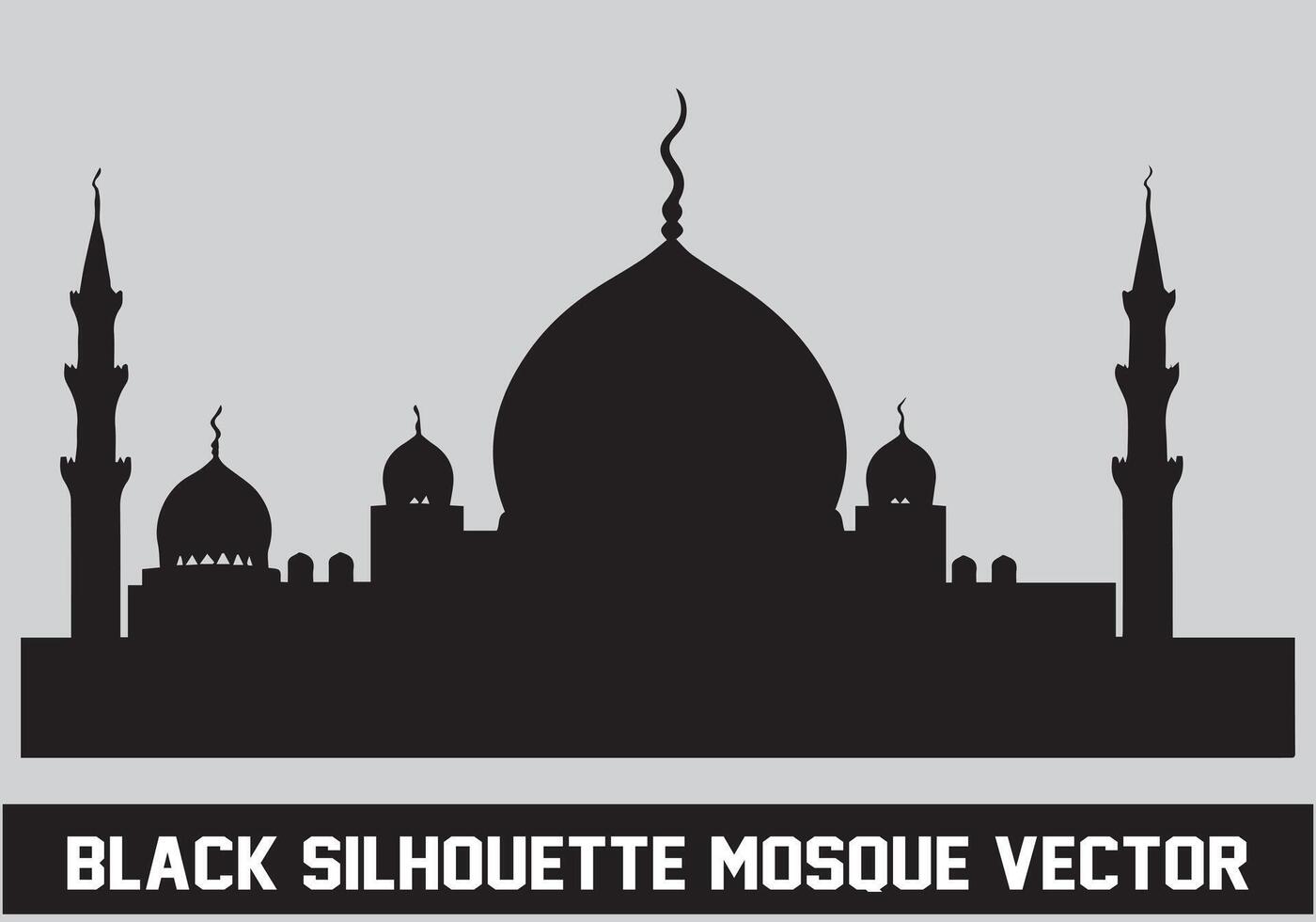 Mosque silhouette black color for islamic design vector