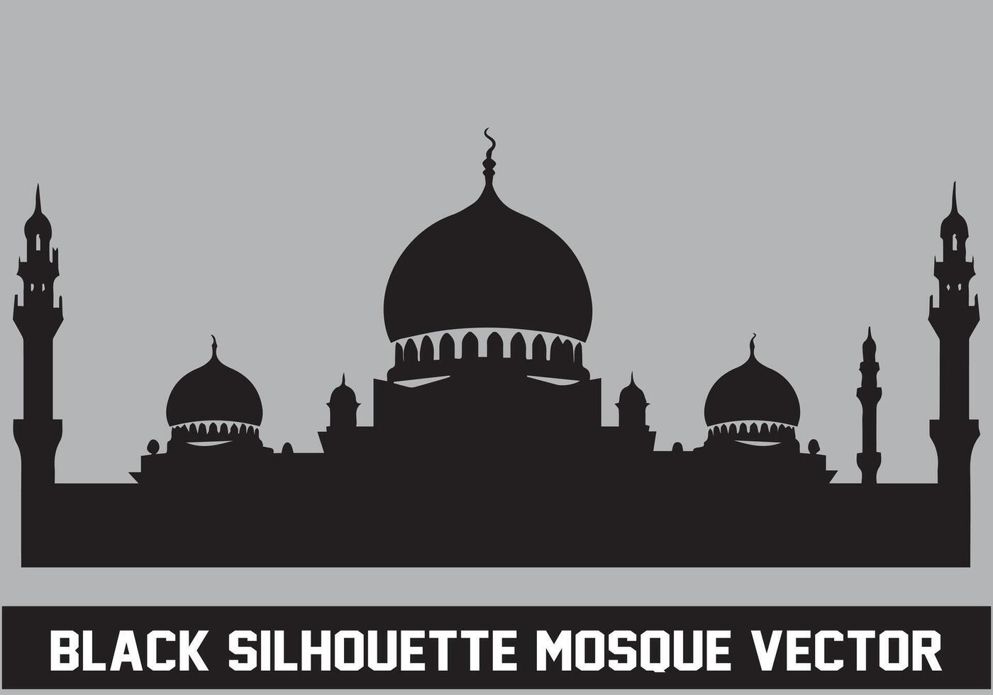 Mosque silhouette bundle white background vector