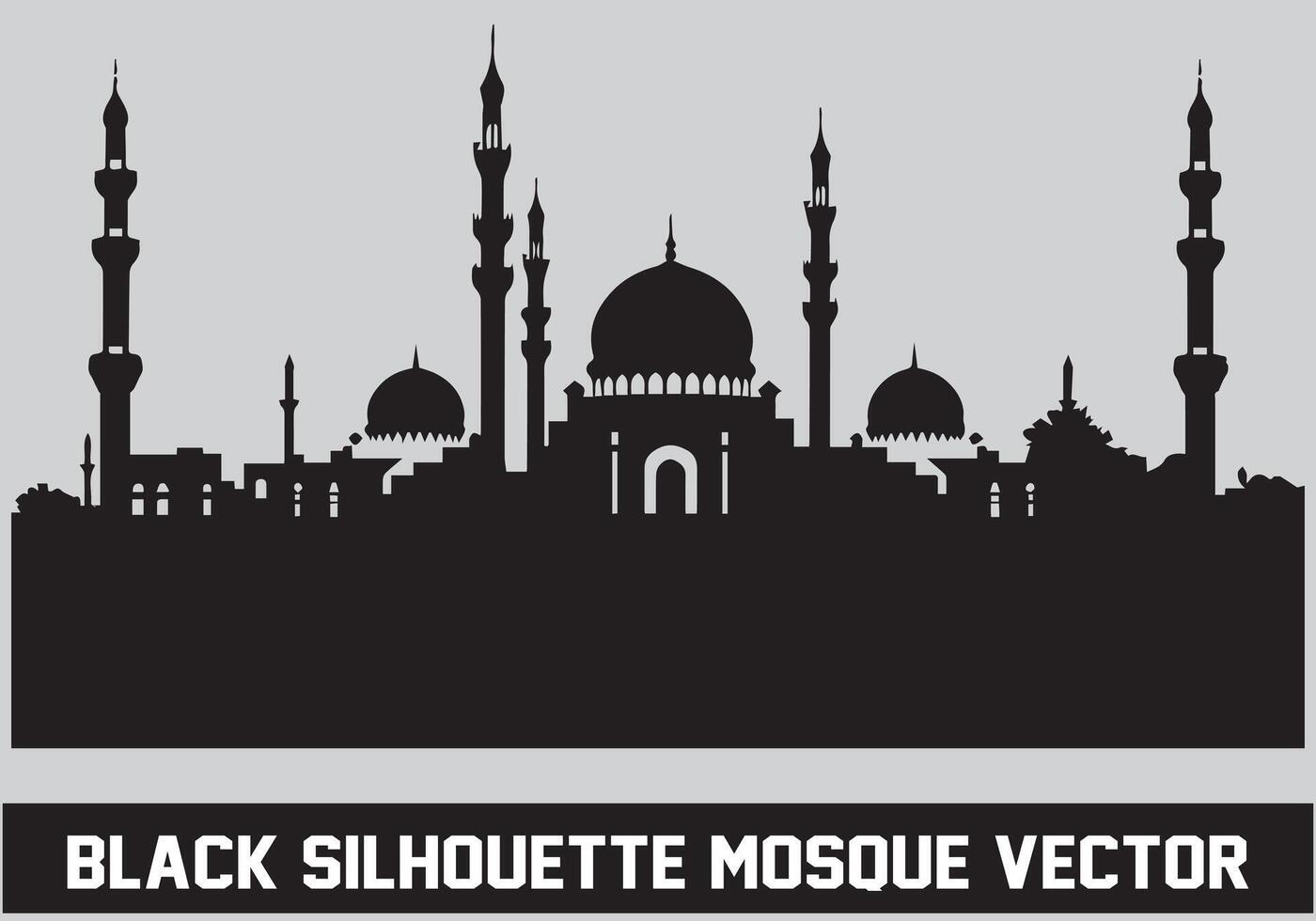 mezquita silueta haz blanco antecedentes vector