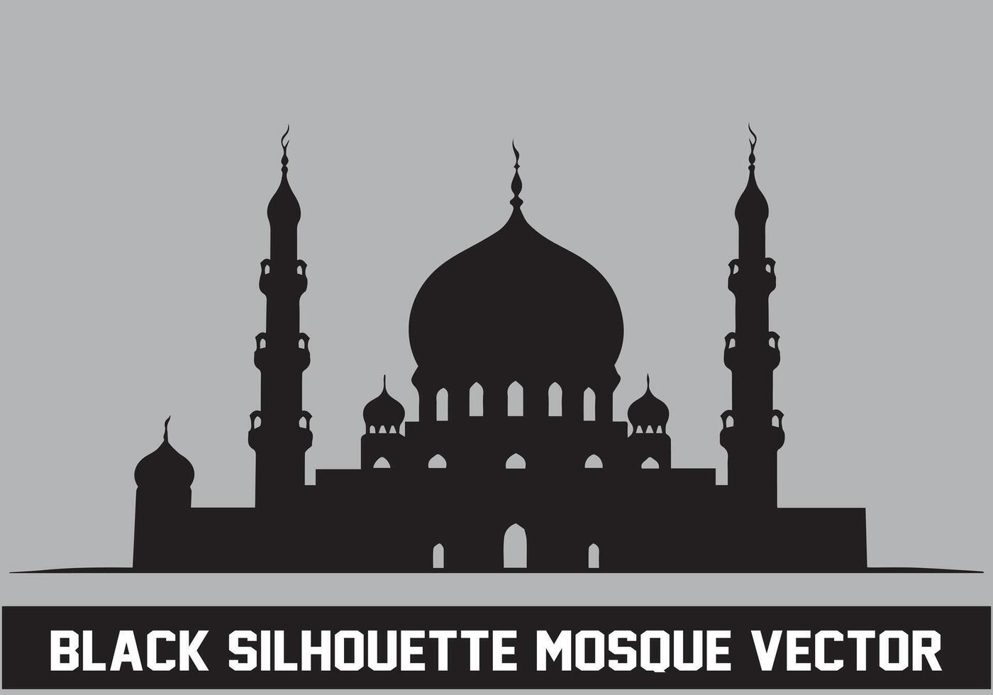 Mosque silhouette bundle white background vector