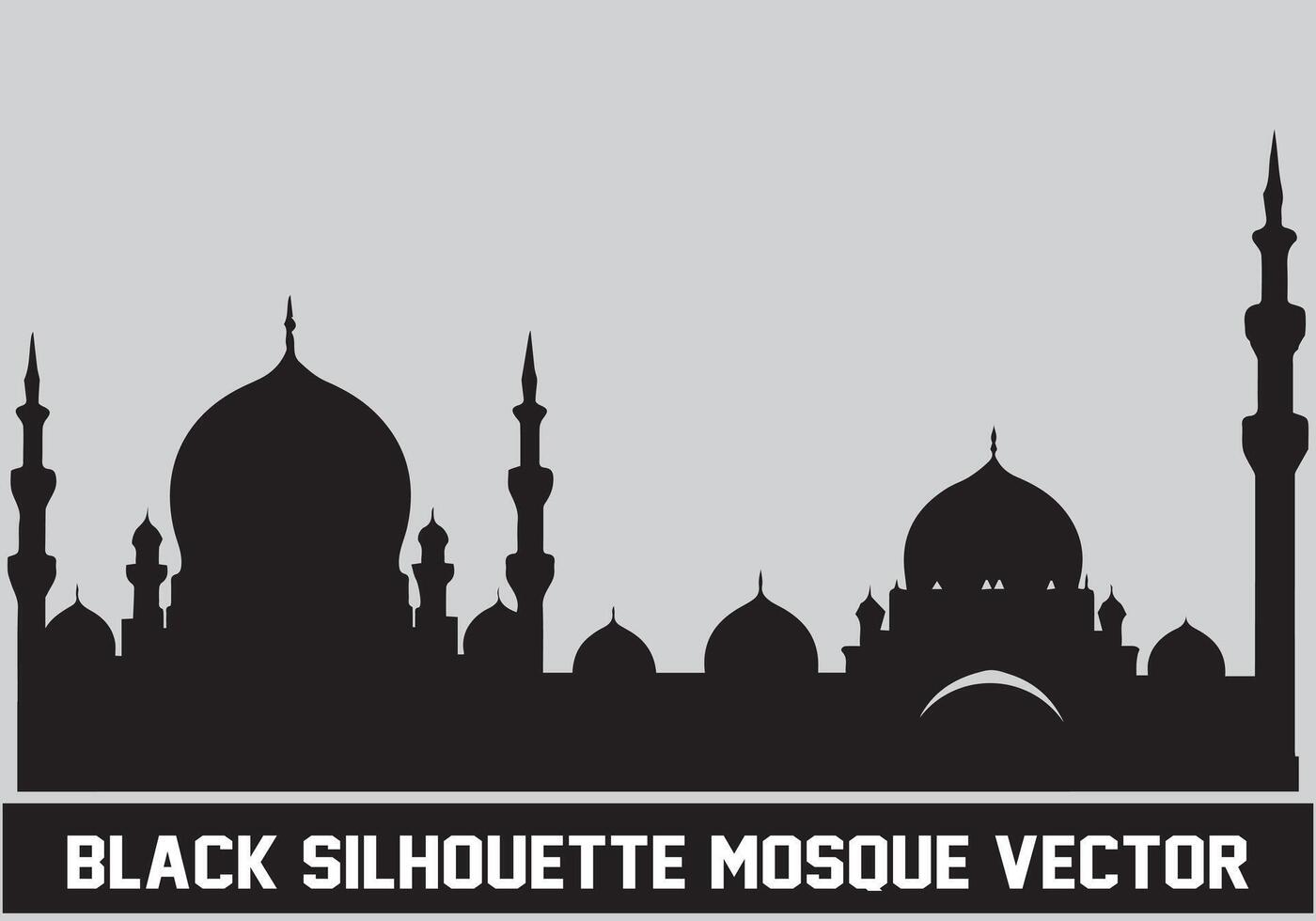 mezquita negro silueta icono ilustración para islámico elemento vector