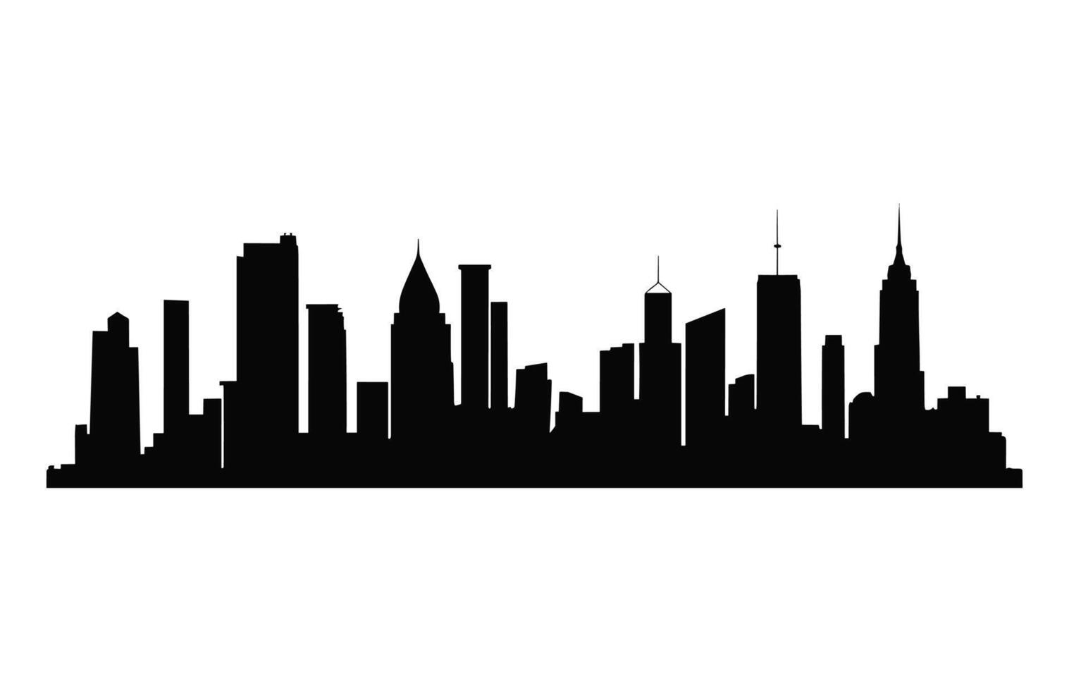 City Skyline Silhouette isolated on a white background vector