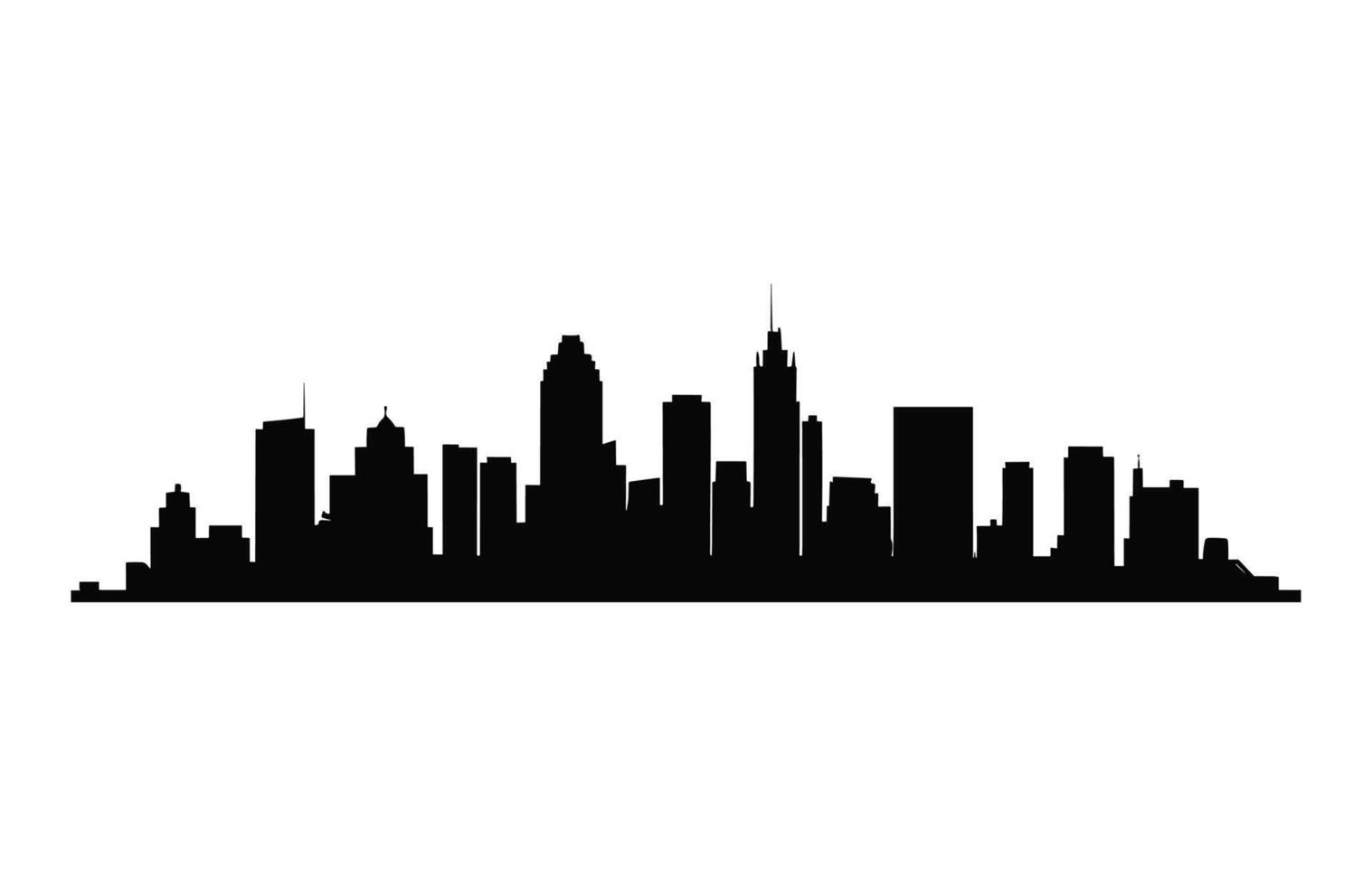 City Skyline Silhouette isolated on a white background vector