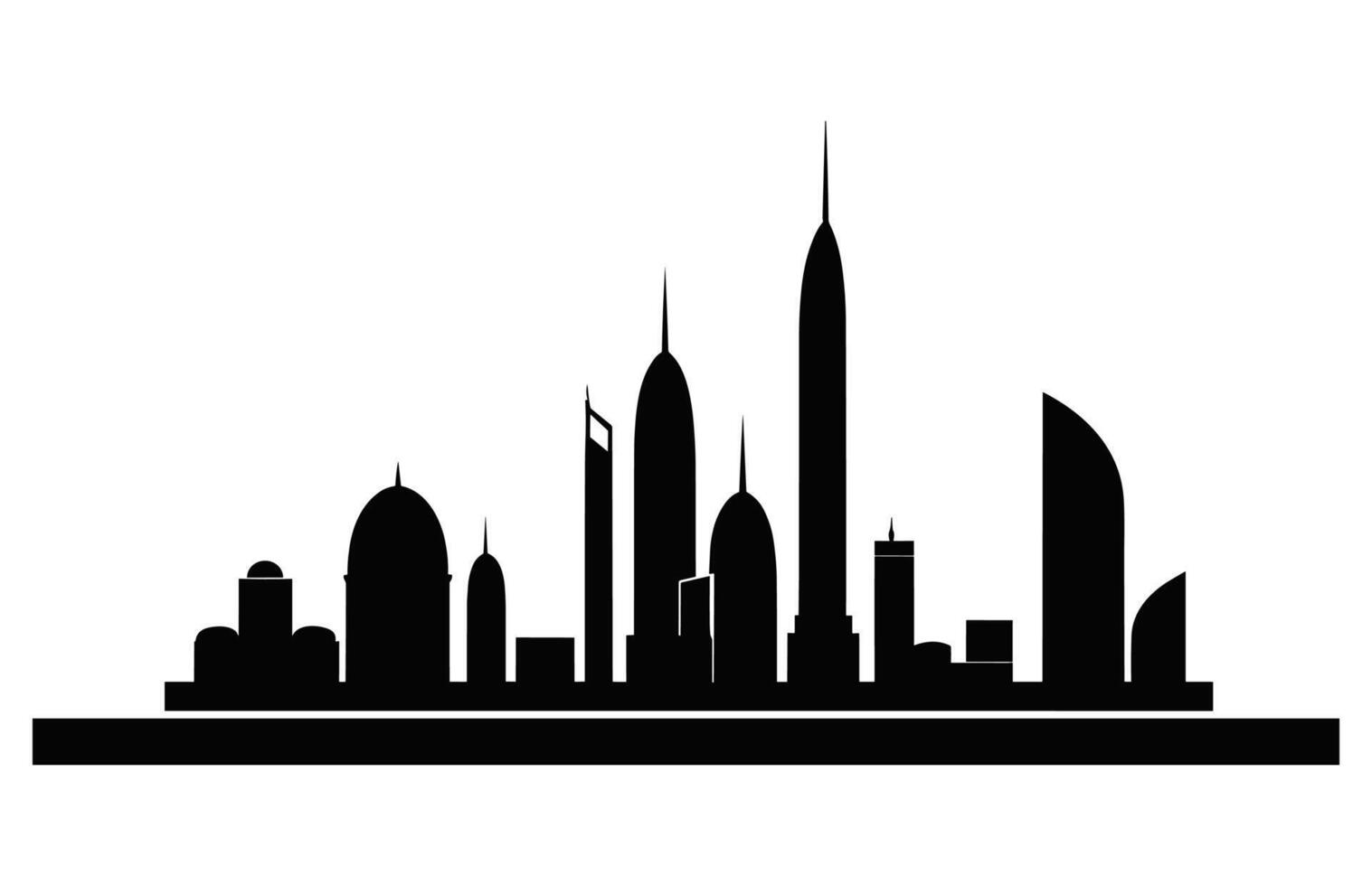 Abu Dhabi City Skyline Silhouette isolated on a white background vector