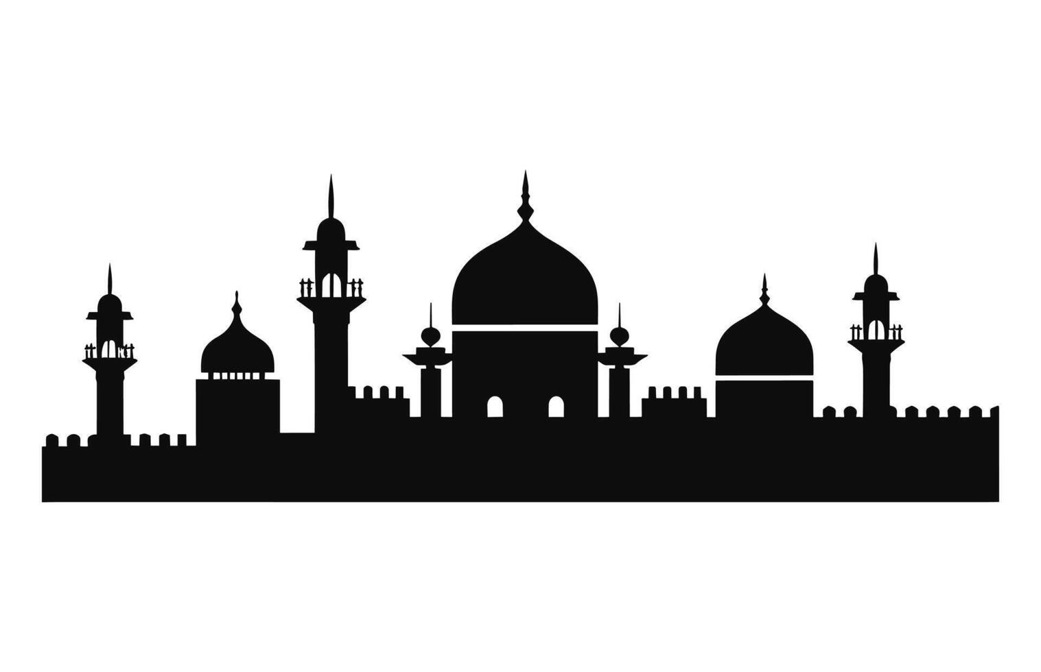 Delhi Skyline black Silhouette isolated on a white background vector