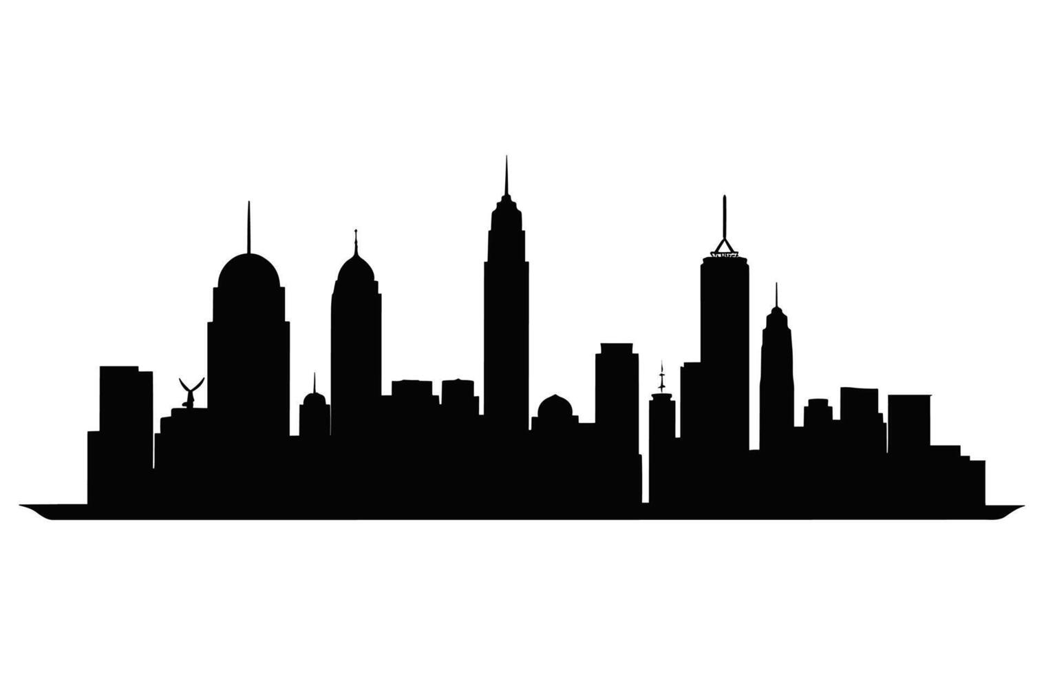 Hong Kong City Silhouette isolated on a white background vector