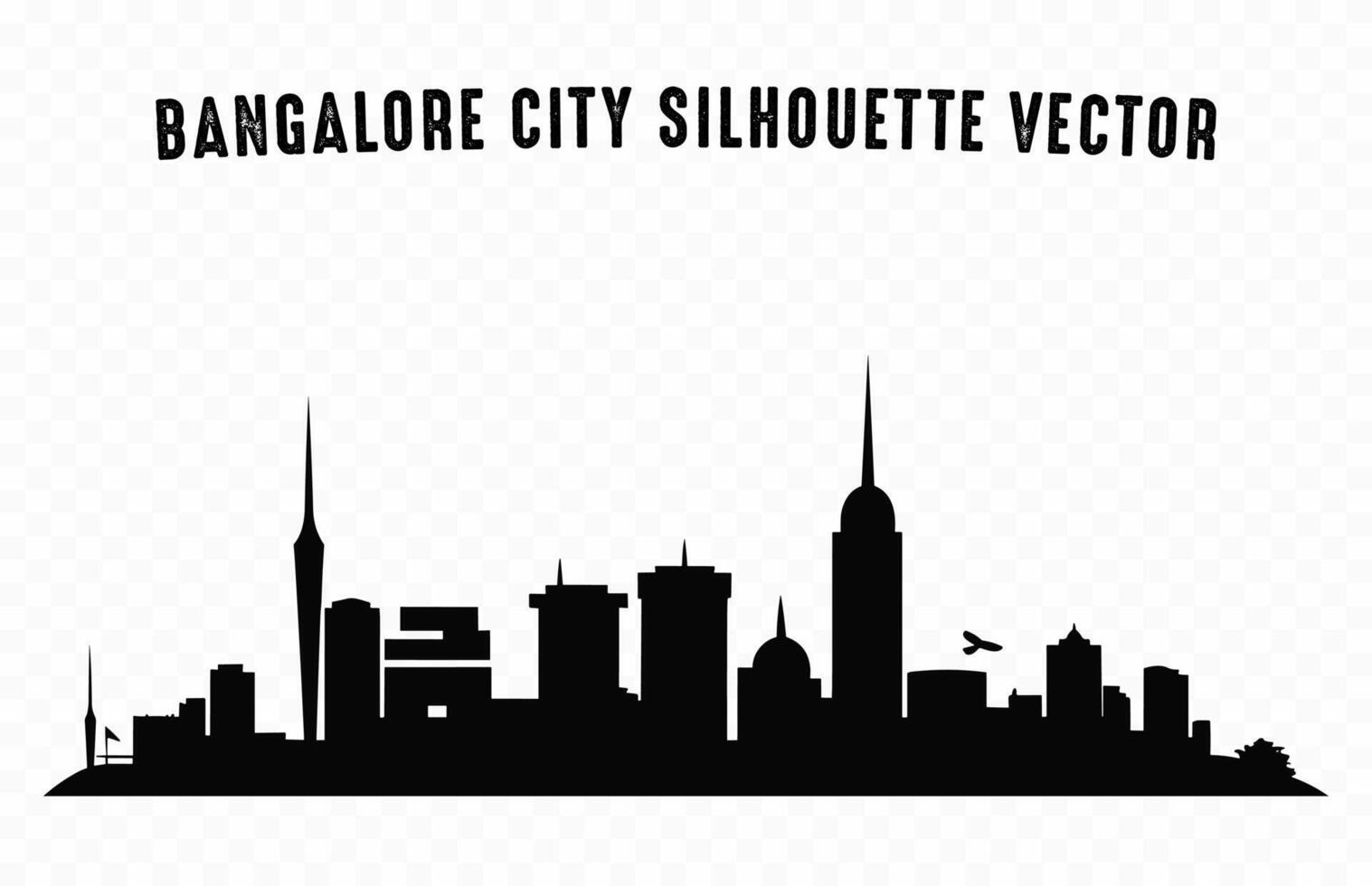 Bangalore Skyline black Silhouette isolated on a white background vector