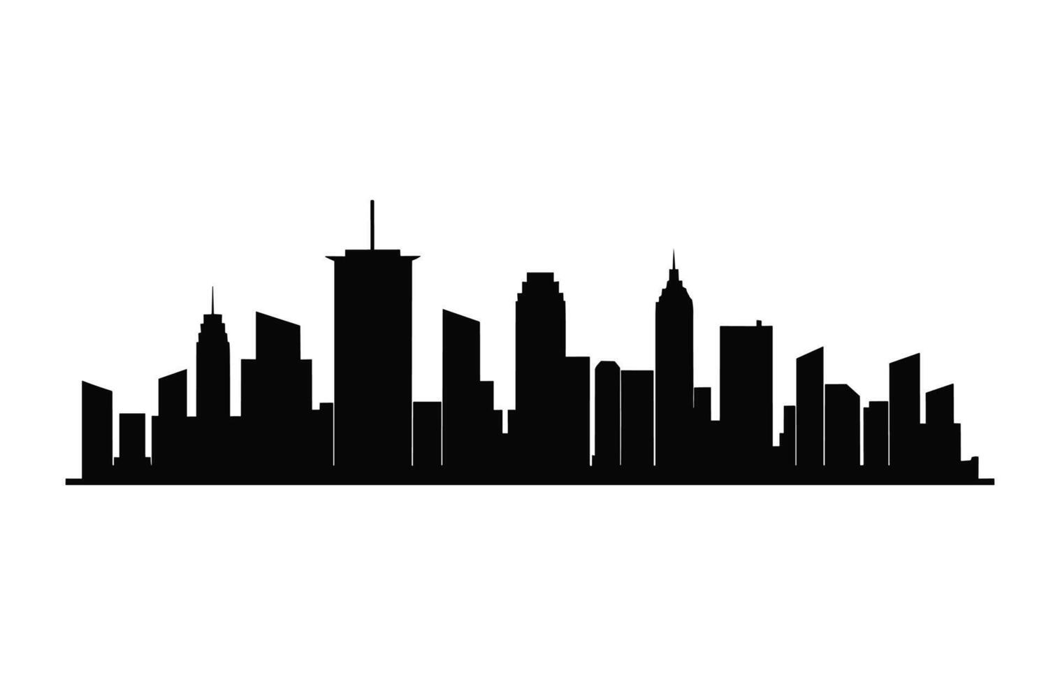 City building black Silhouette isolated on a white background vector