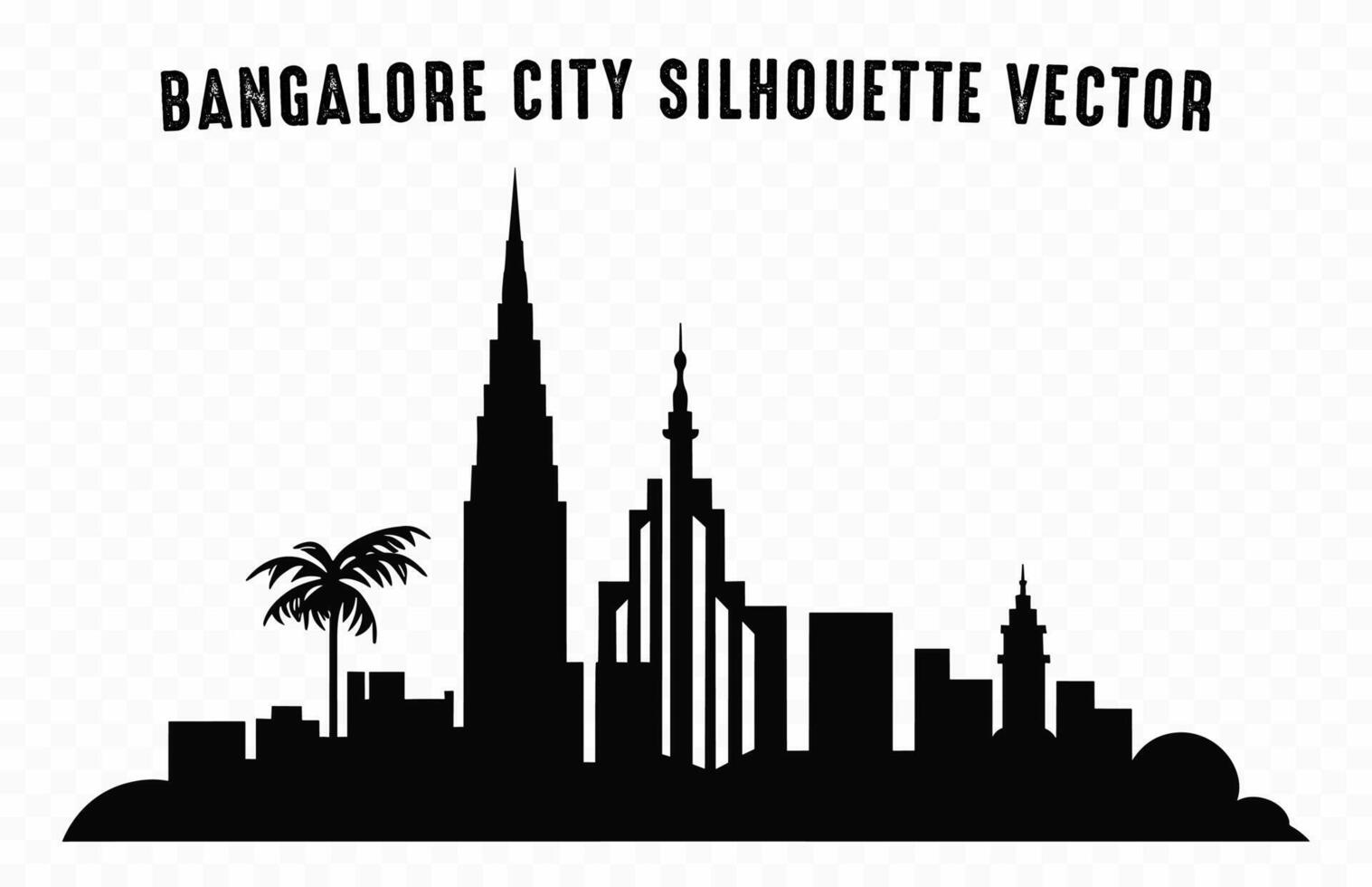 Bangalore City Skyline Silhouette isolated on a white background vector