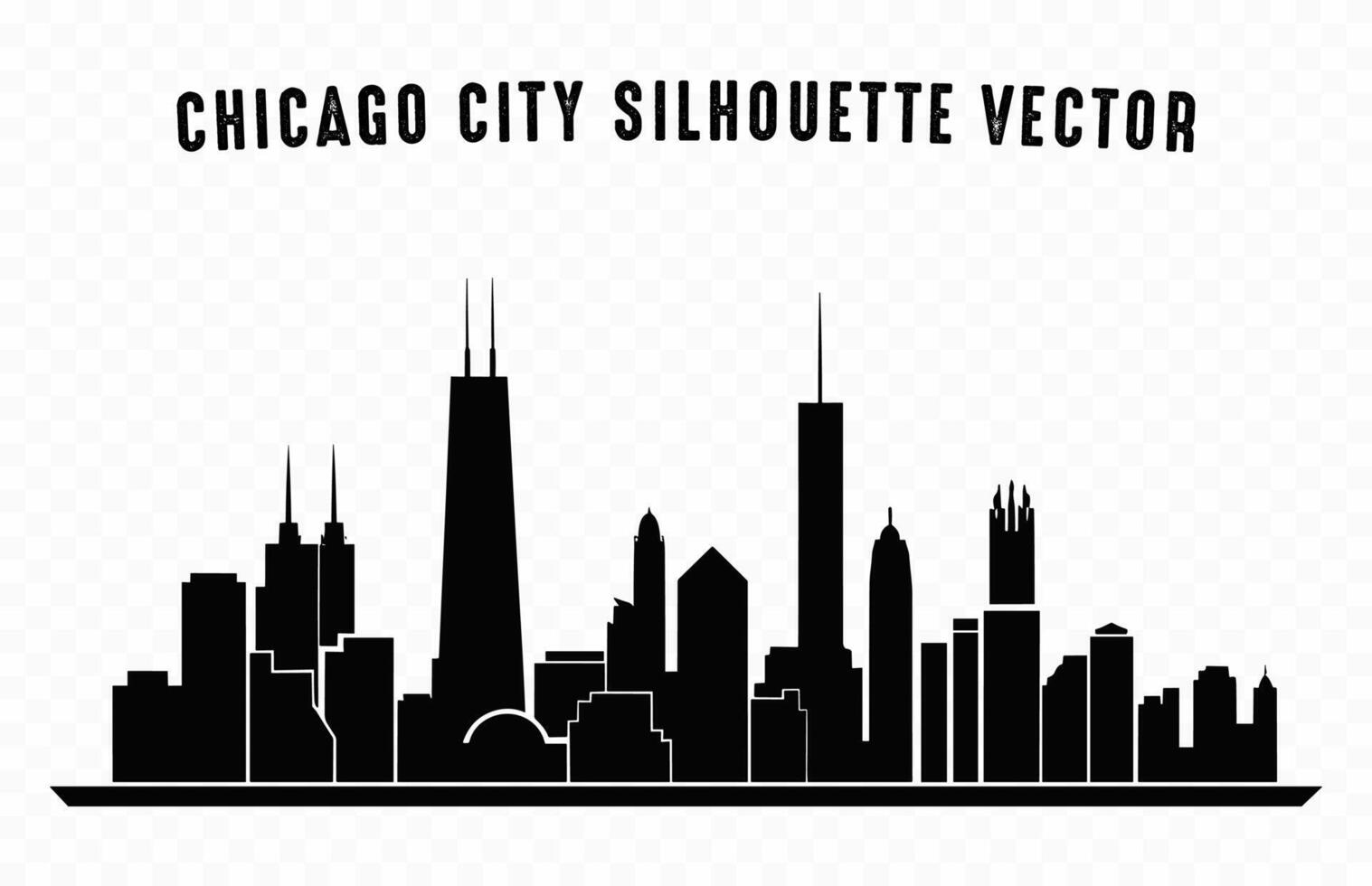 Chicago City Skyline Silhouette isolated on a white background vector