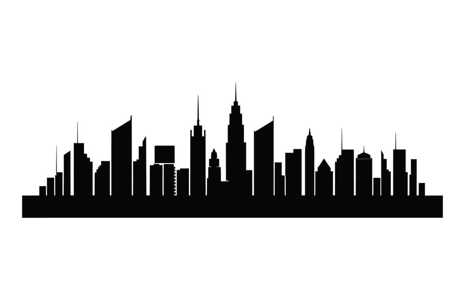 City building black Silhouette isolated on a white background vector