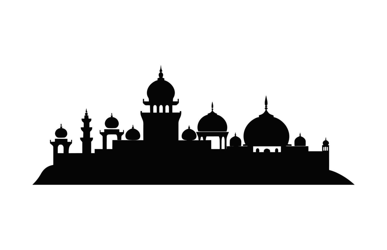 Jaipur City Skyline black and white Silhouette isolated on a white background vector