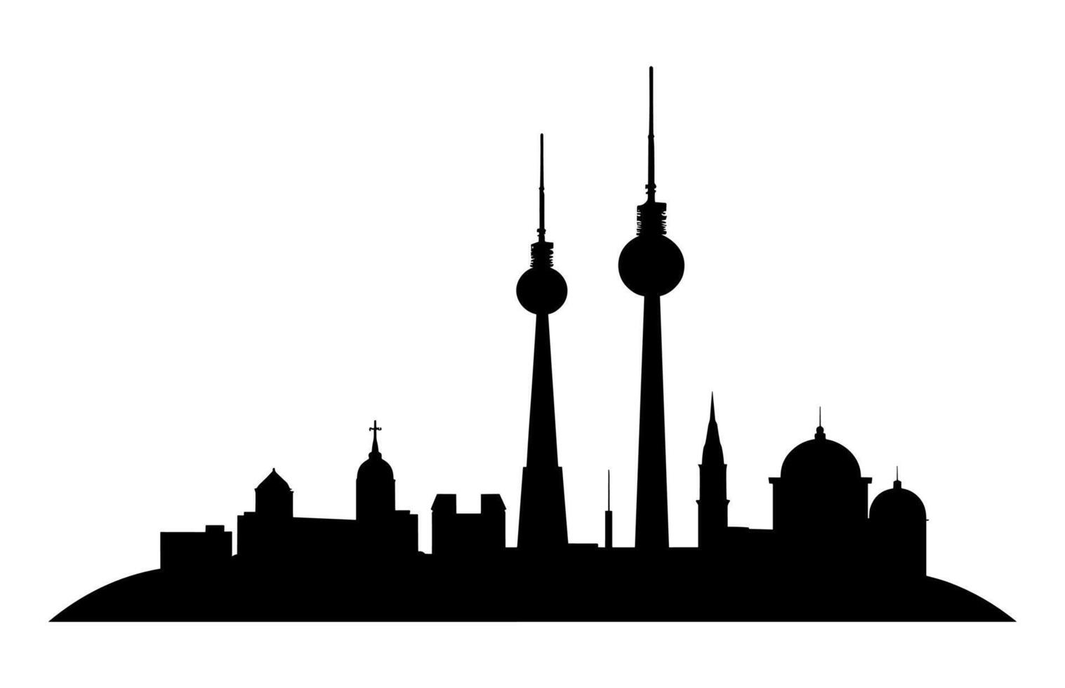 Berlin Skyline black Silhouette isolated on a white background vector