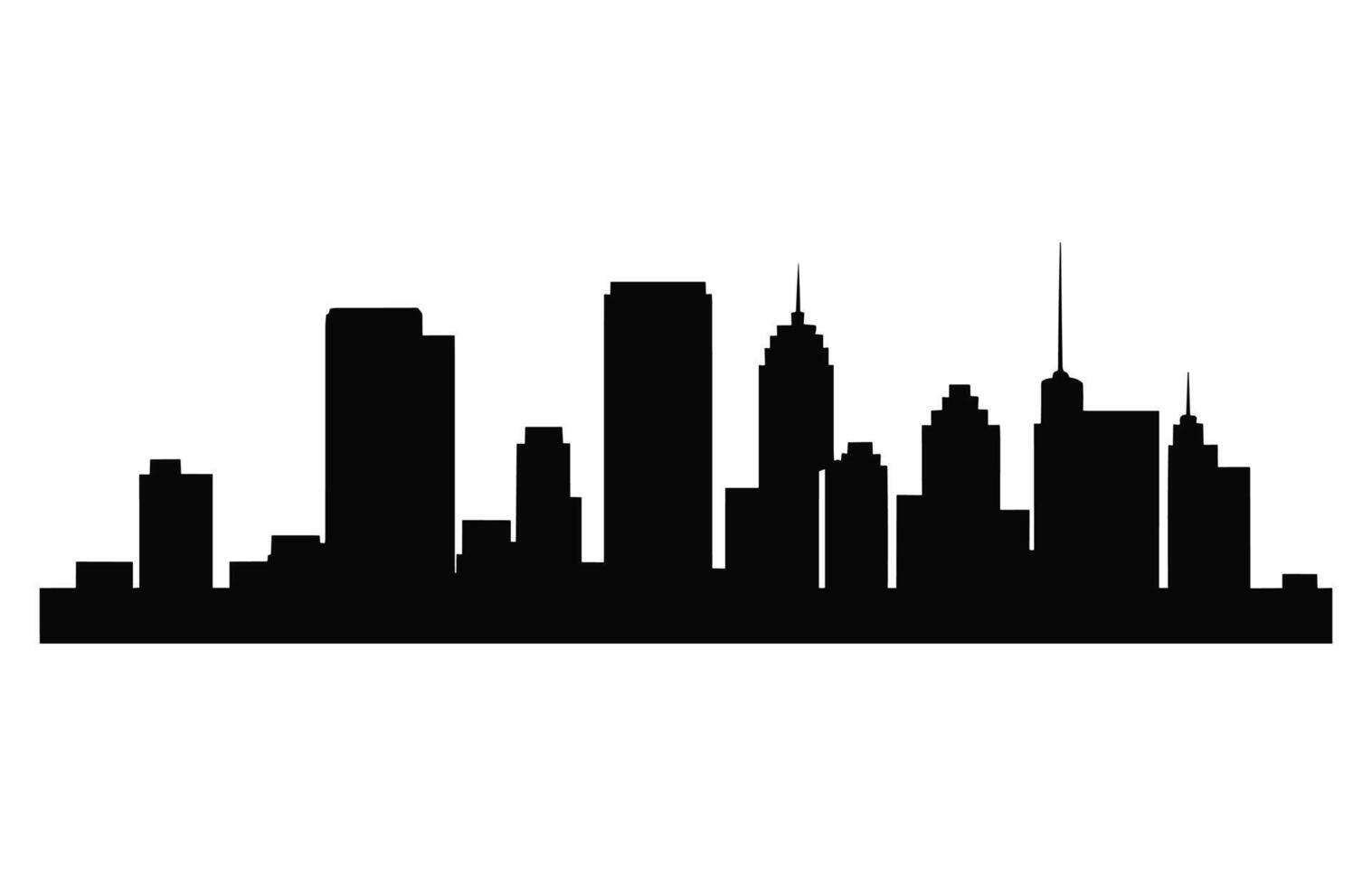 City building black Silhouette isolated on a white background vector