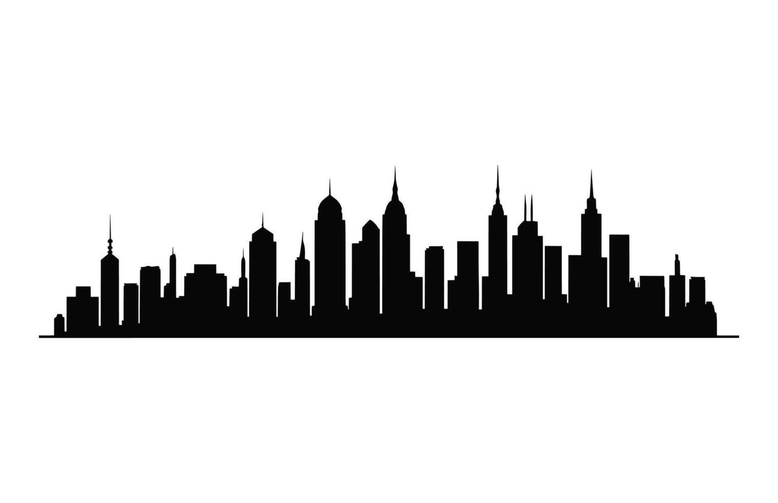 City building Silhouette isolated on a white background vector