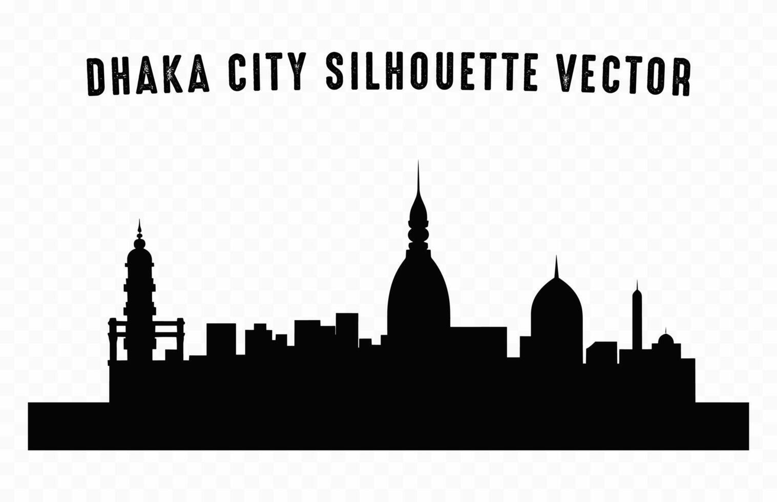 Dhaka City Skyline Silhouette isolated on a white background vector