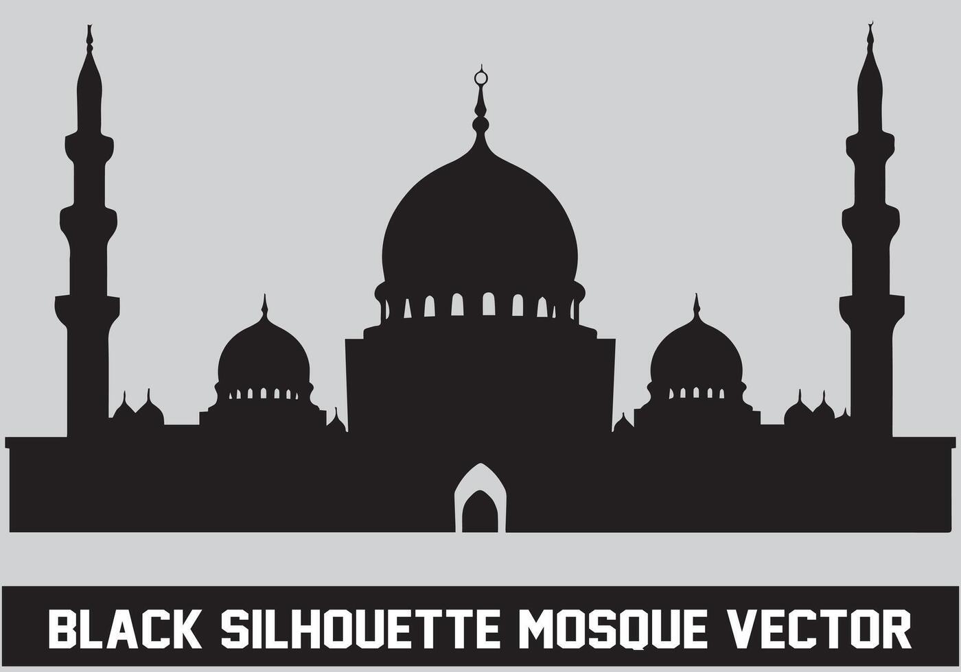 Mosque silhouette black color for islamic design vector