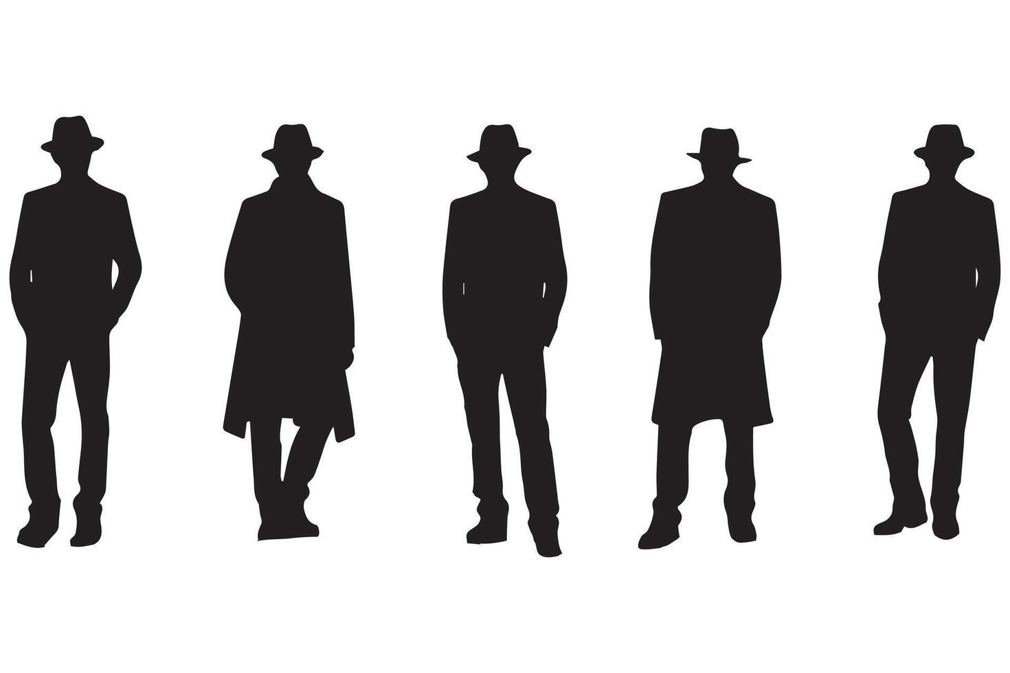 black silhouette group of man vector