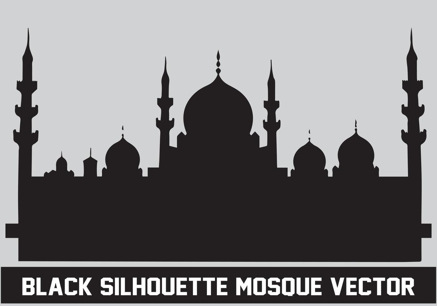 Mosque silhouette black color for islamic design vector