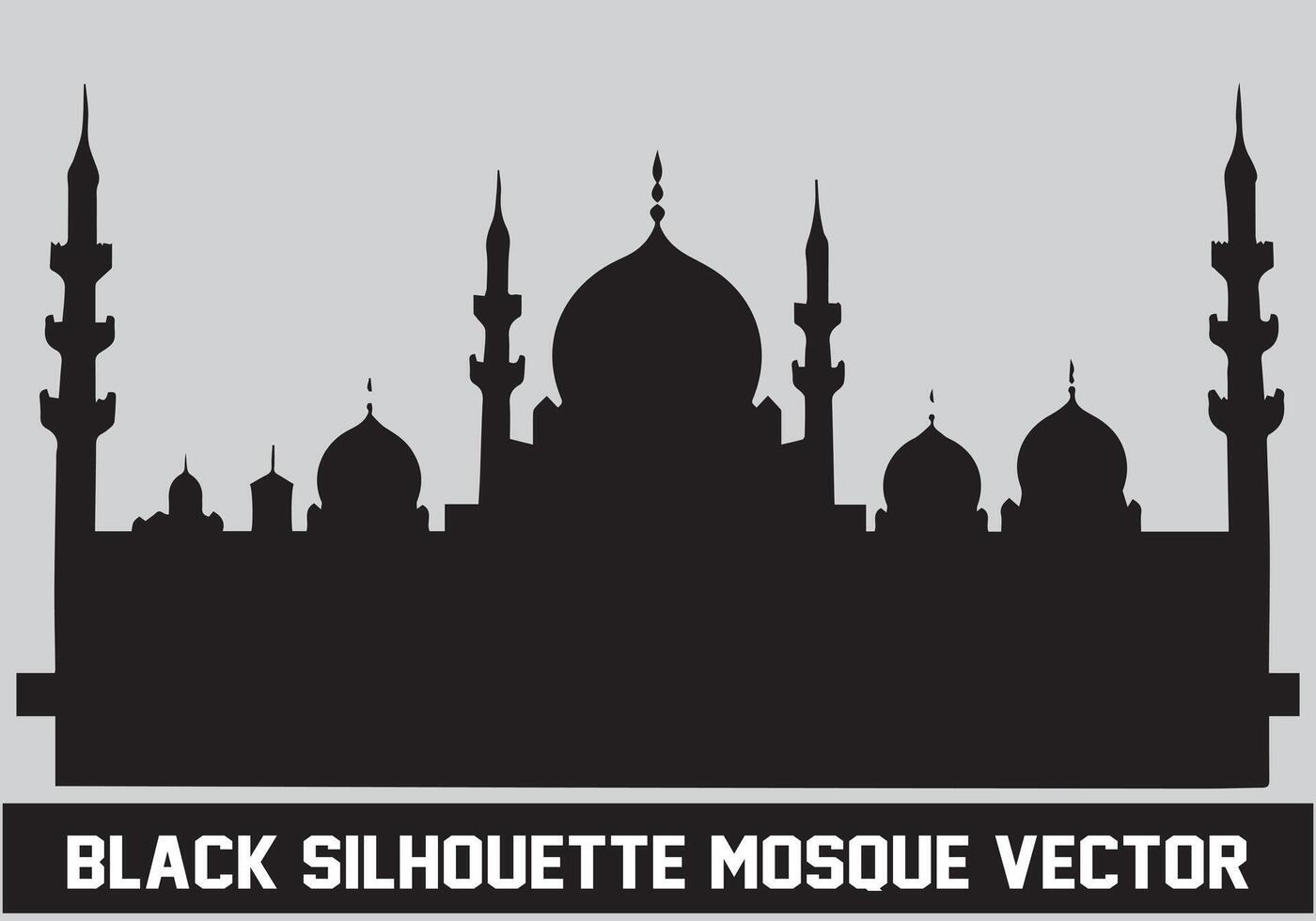 mezquita silueta negro color para islámico diseño vector