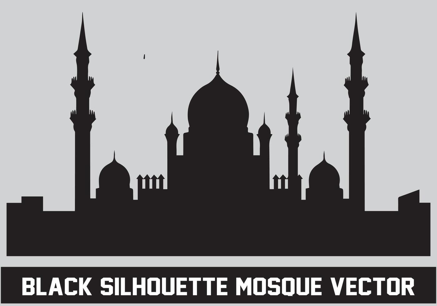 Mosque silhouette bundle white background vector