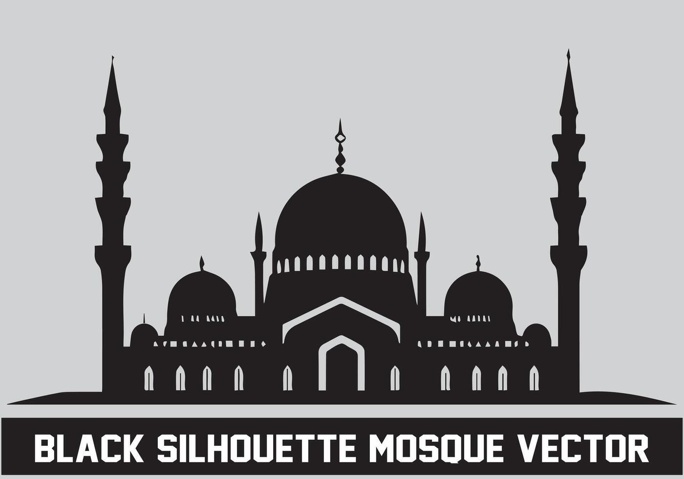 Mosque silhouette black color for islamic design vector