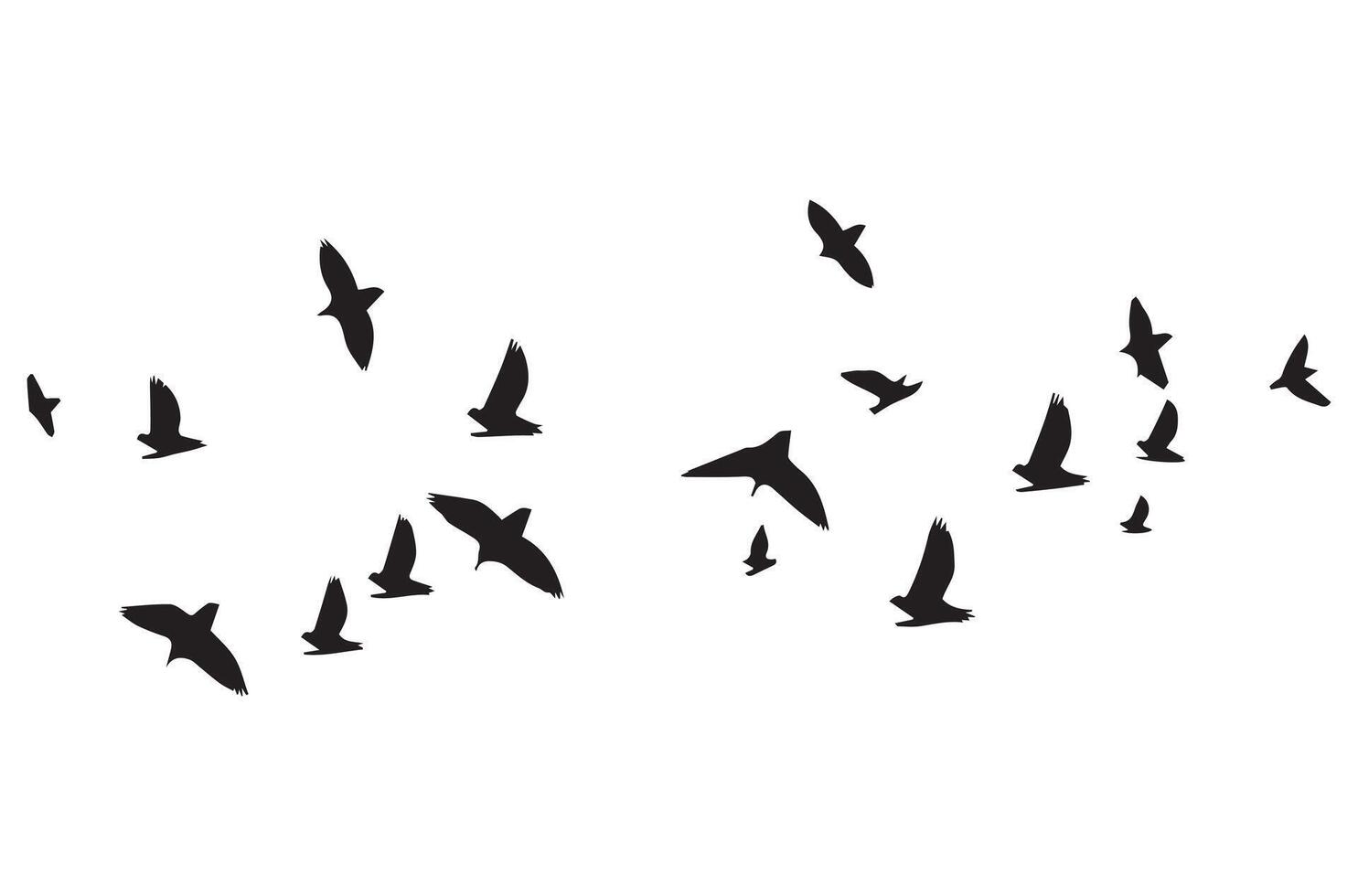 flying birds silhouette set flying birds icon set Set of flying birds silhouettes vector