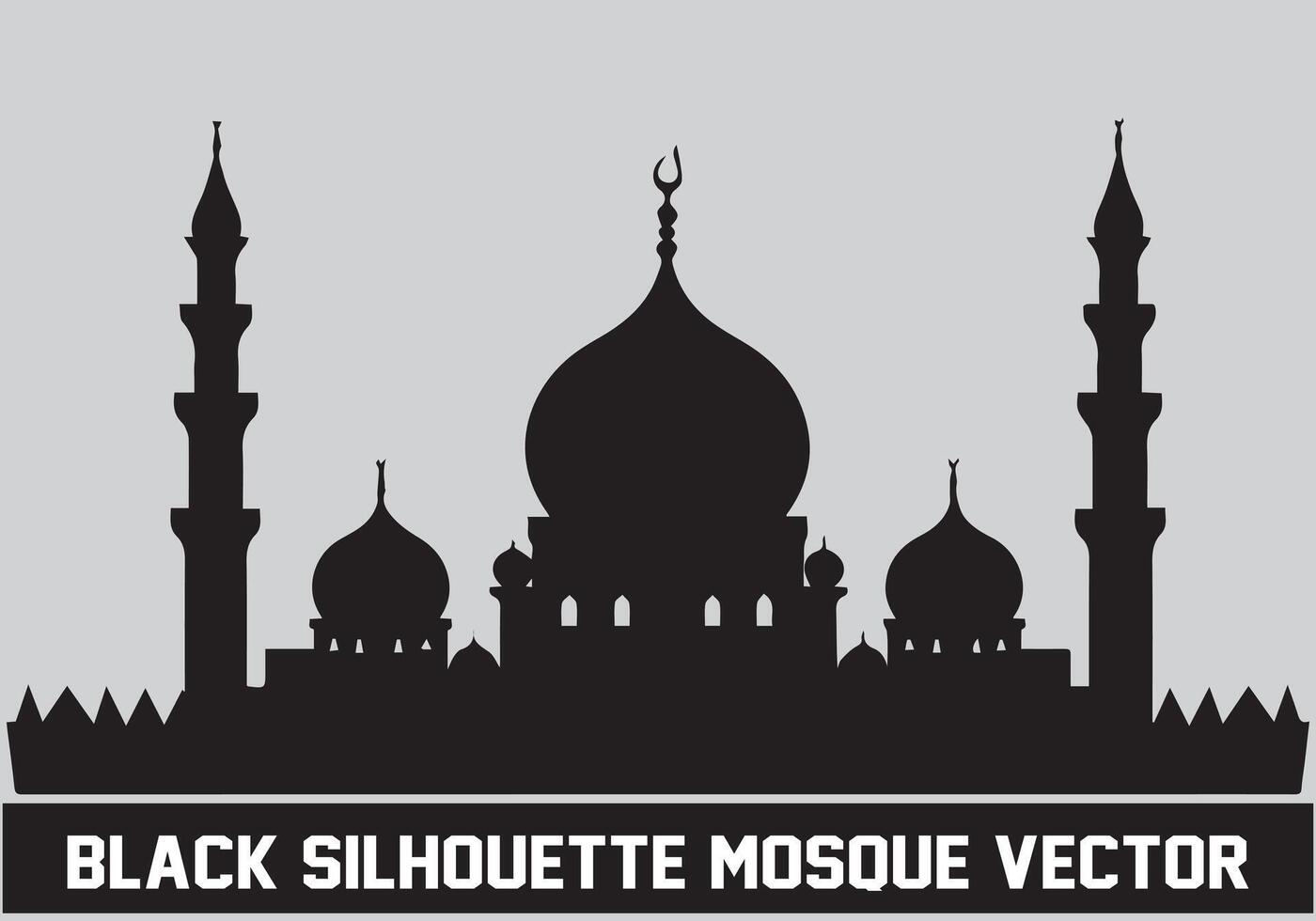 mezquita negro silueta icono ilustración para islámico elemento vector