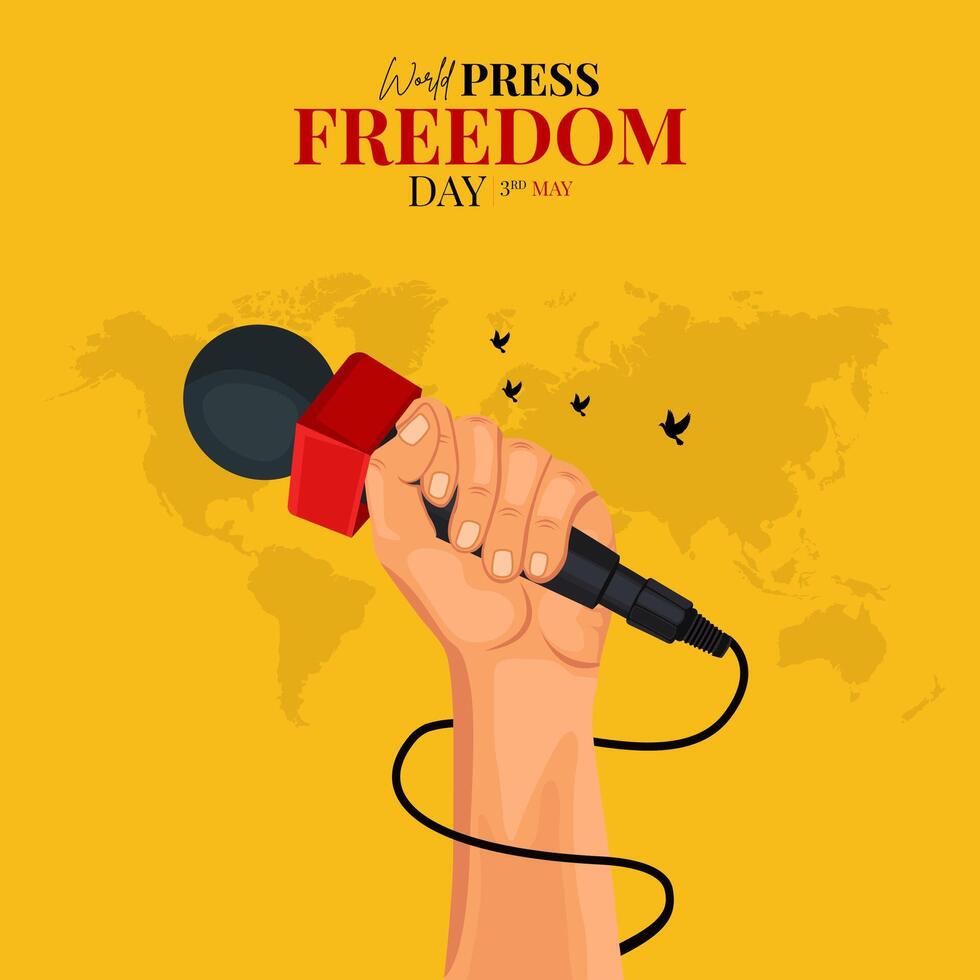 mundo prensa libertad día social medios de comunicación correo. mundo prensa libertad día o mundo prensa día a aumento conciencia de el importancia de libertad de el prensa. vector
