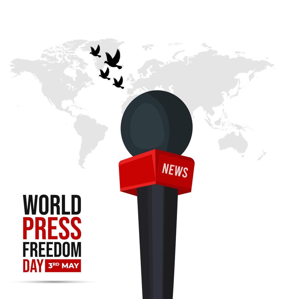 World Press Freedom Day Social Media Post. World Press Freedom Day or World Press Day To Raise Awareness of The Importance of Freedom of The Press. vector