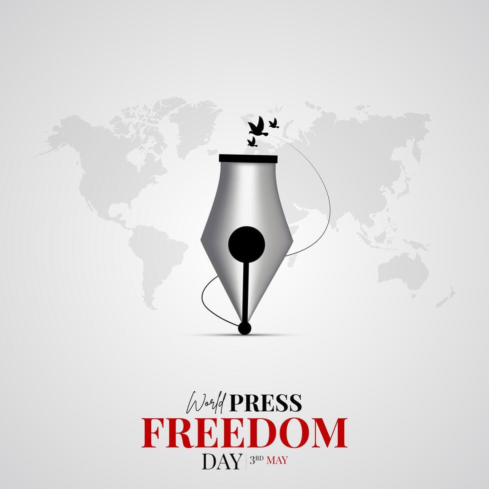 mundo prensa libertad día social medios de comunicación correo. mundo prensa libertad día o mundo prensa día a aumento conciencia de el importancia de libertad de el prensa. vector