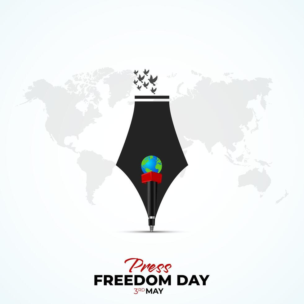 World Press Freedom Day Social Media Post. World Press Freedom Day or World Press Day To Raise Awareness of The Importance of Freedom of The Press. vector