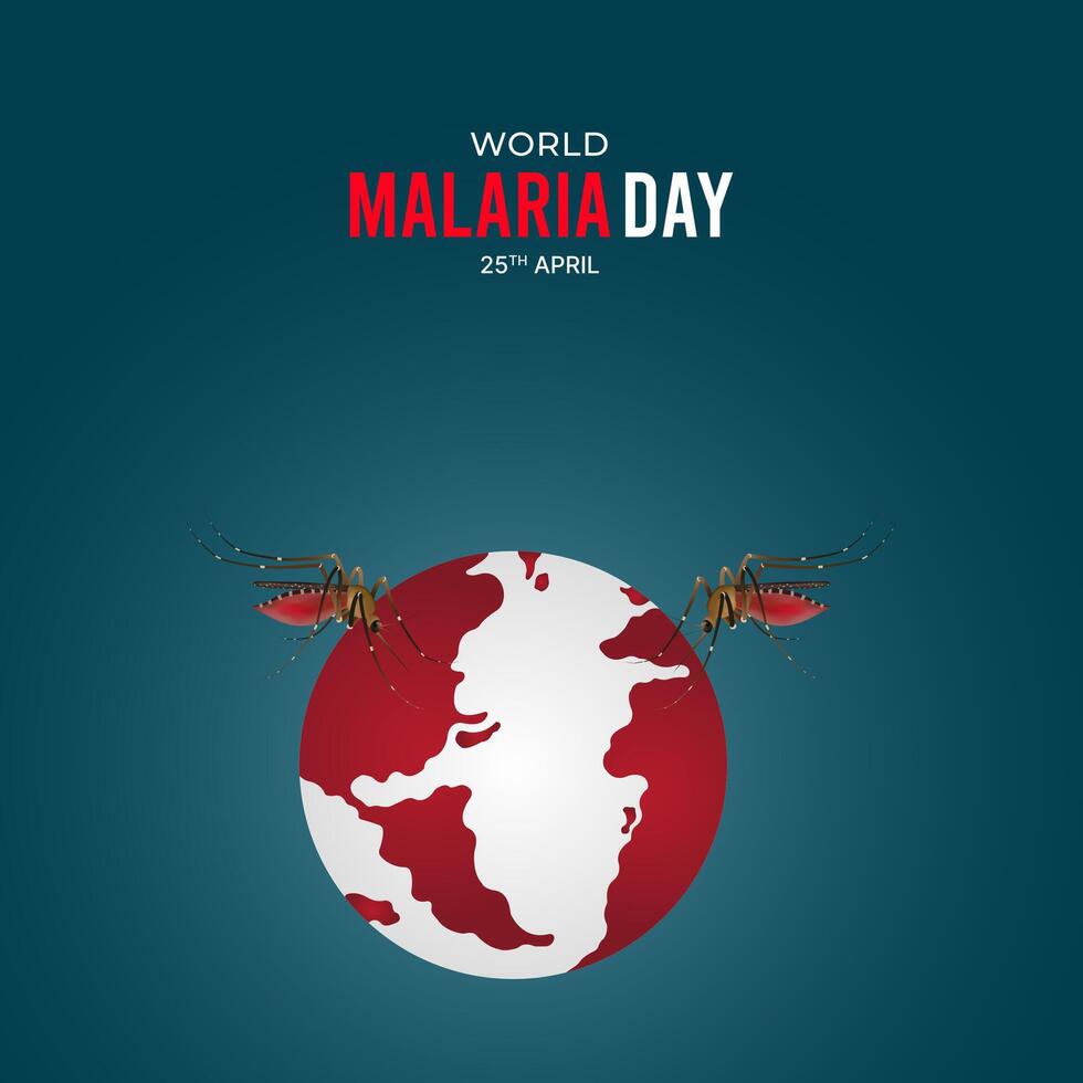 mundo malaria día conciencia día social medios de comunicación póster diseño vector