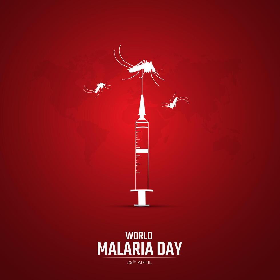 mundo malaria día conciencia día social medios de comunicación póster diseño vector