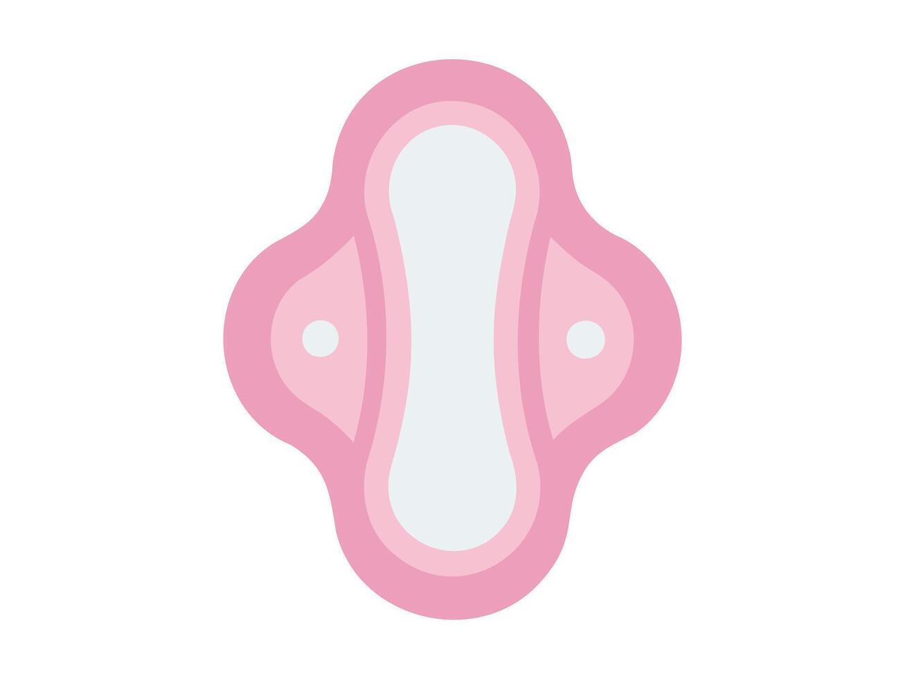 rosado sanitario almohadilla con alas. ilustración de un sanitario servilleta. femenino higiene almohadilla aislado en blanco fondo concepto de menstrual cuidado, personal higiene, De las mujeres salud esenciales vector