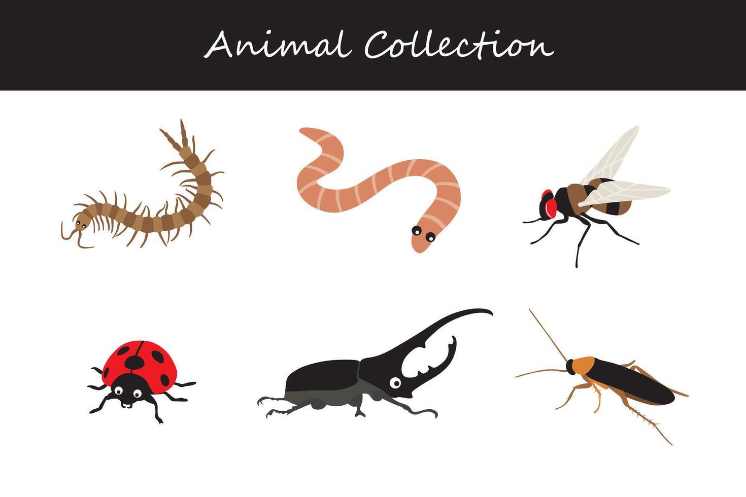 Animals collection. flat style illustration. vector